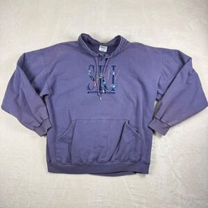 Vintage Northstar At Tahoe Ski Hoodie XL Made In USA Purple Cotton Sweatshirt